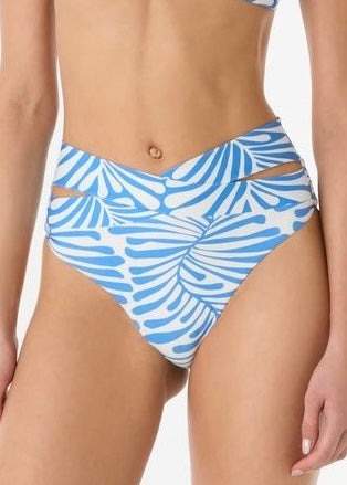 BIKINI AZUL CON BLANCO ALTO