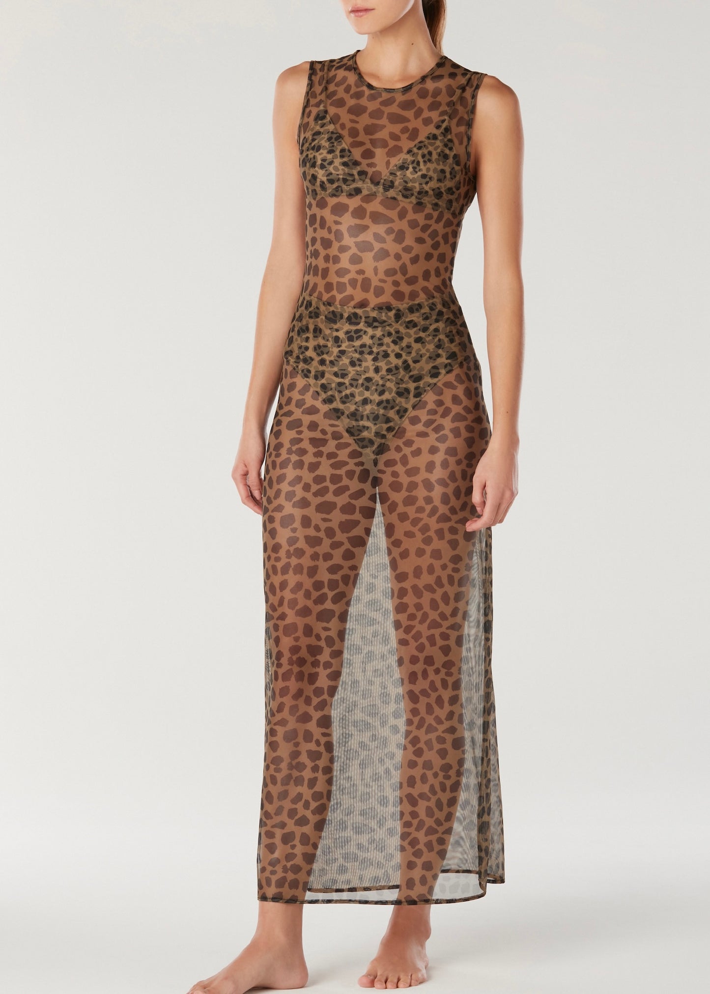 VESTIDO MESH ANIMAL PRINT