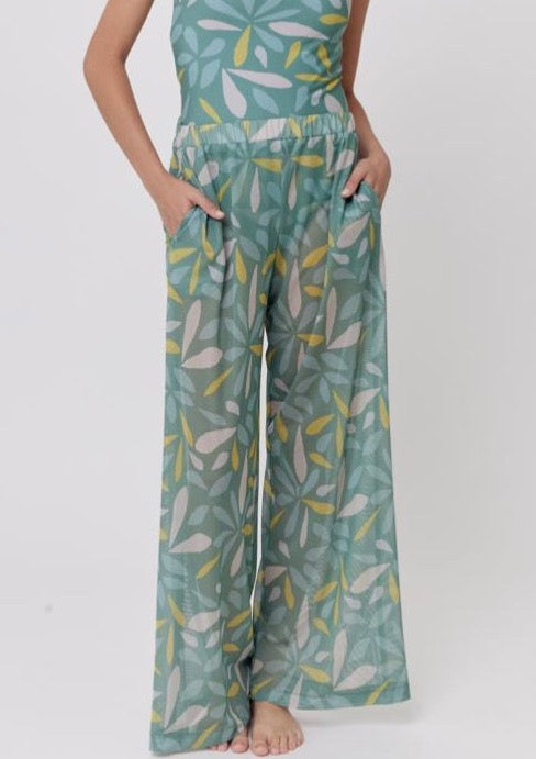 SET VERDE HOJAS MESH