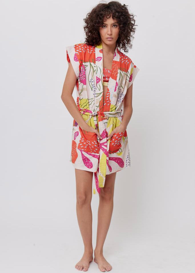 KIMONO MANCHAS NARANJAS
