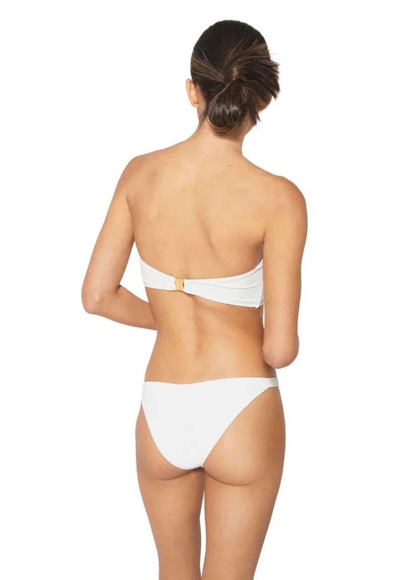 BIKINI STRAPLESS FLOR BLANCO