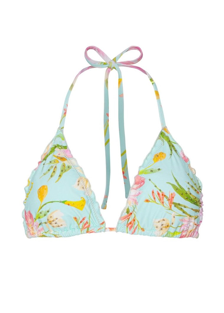BIKINI AZUL CON FLORES