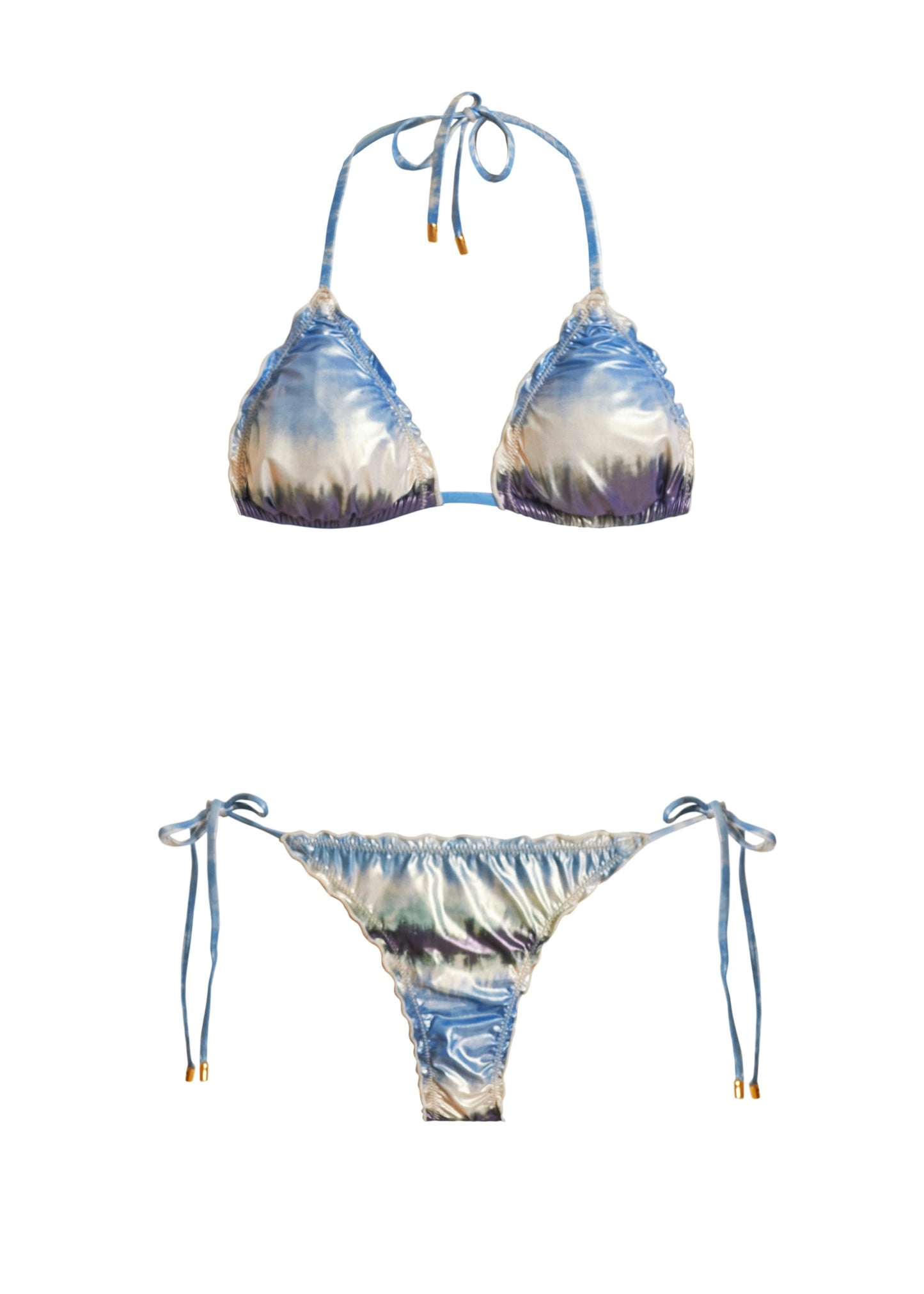 BIKINI PLATEADO Y AZUL
