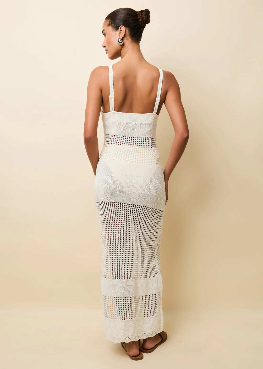 VESTIDO LARGO TEJIDO BLANCO