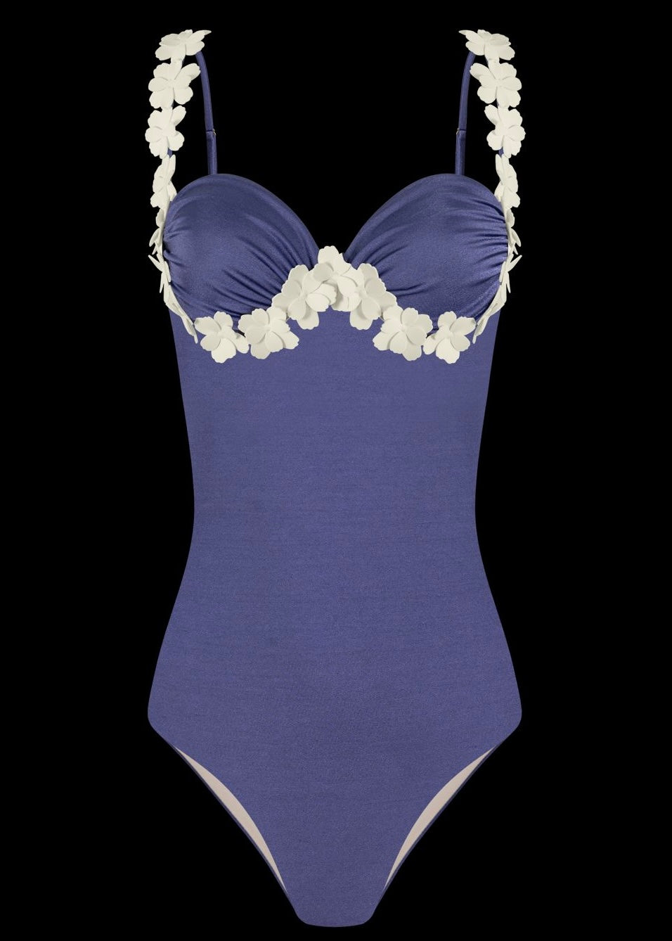 ONE PIECE AZUL CON FLORES