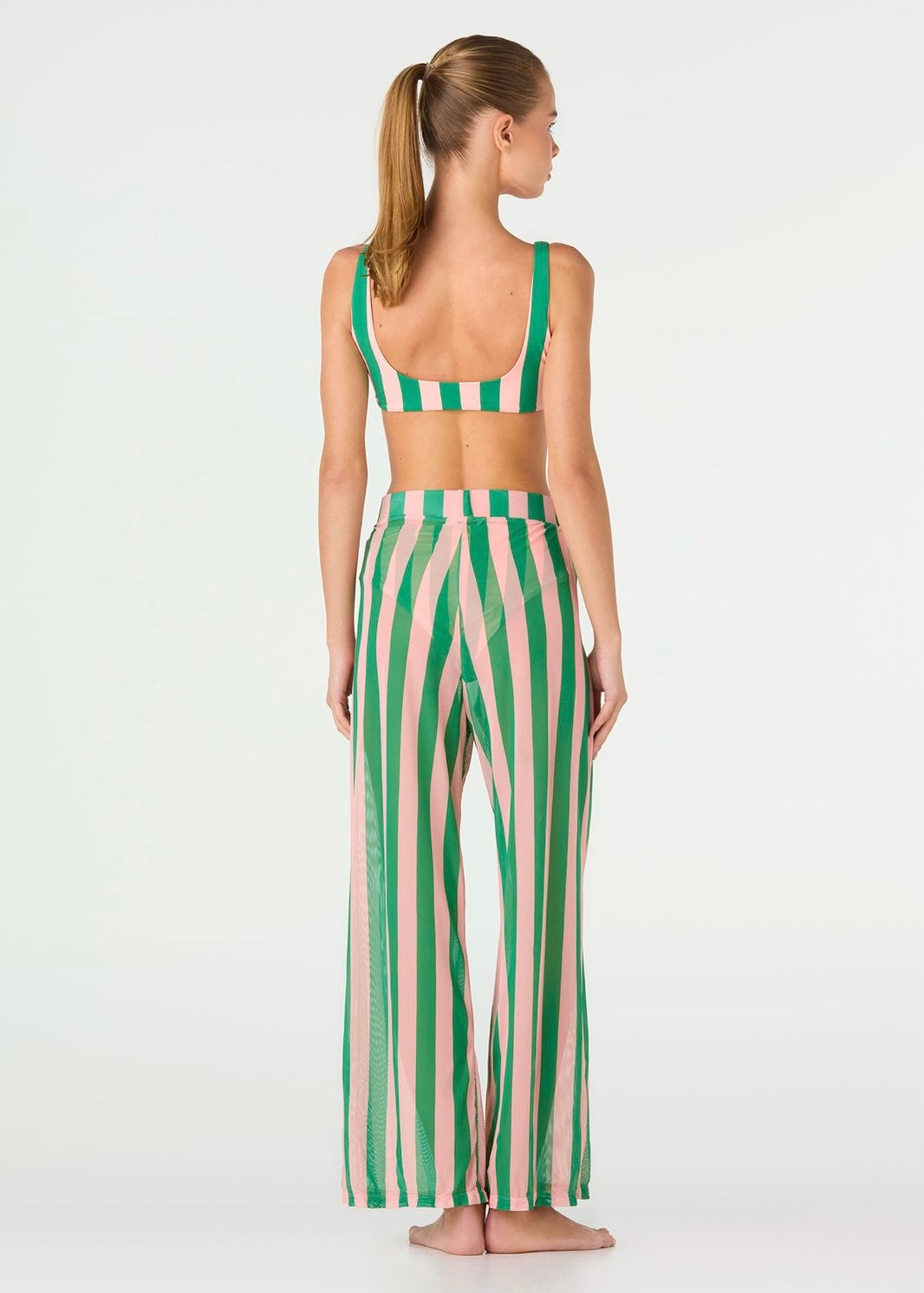 PANTALÓN RAYAS ROSA Y VERDE