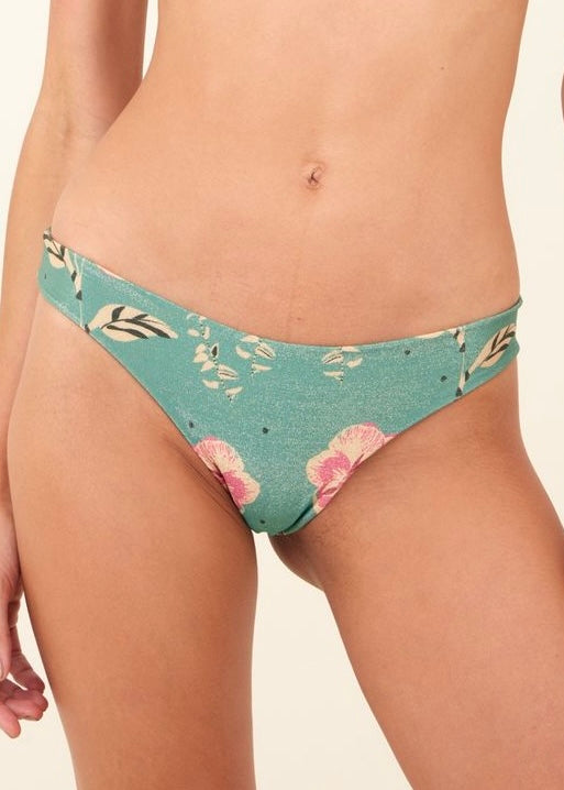 BIKINI VERDE BRILLOSO CON FLORES