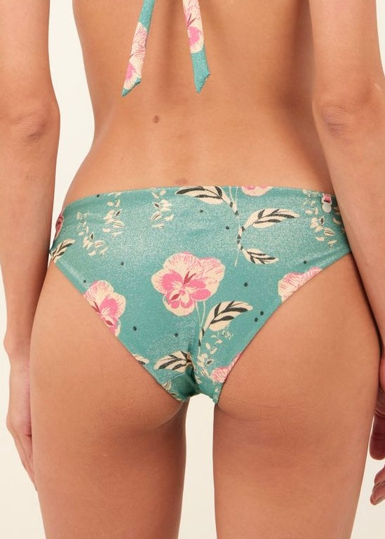 BIKINI VERDE BRILLOSO CON FLORES