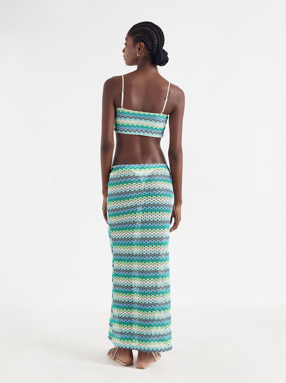 SET FALDA LARGA CON TOP CON SIG SAG AZULES
