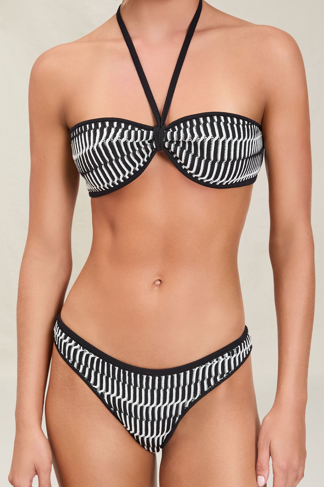 BIKINI NEGRO TEX BEIGE STRAPLESS