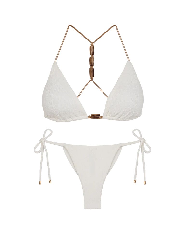 BIKINI BLANCO MACRAME EN EL TOP