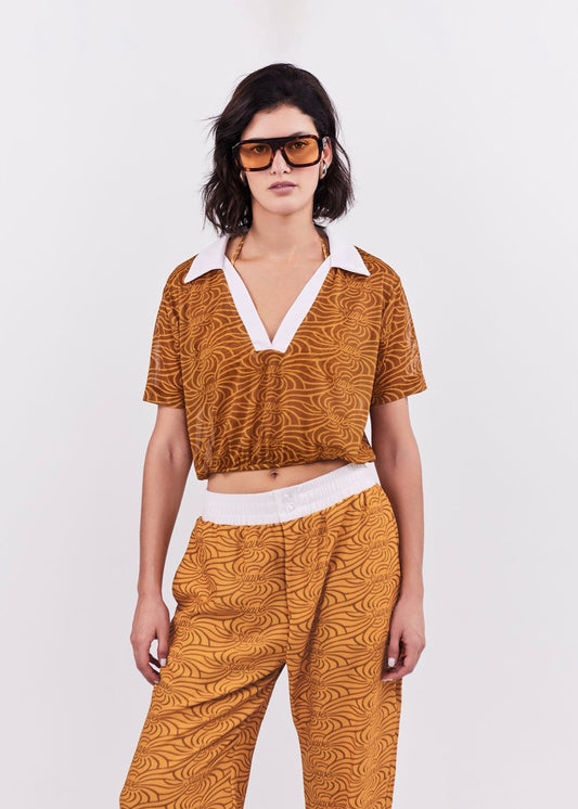 CAMISA POLO SUAVE OCRE
