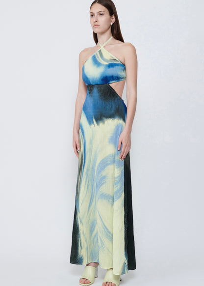 VESTIDO LARGO MARINA BLUE
