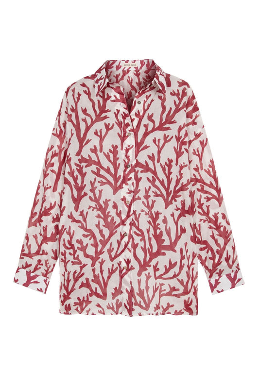 CAMISA OFF WHITE CORAL VINO