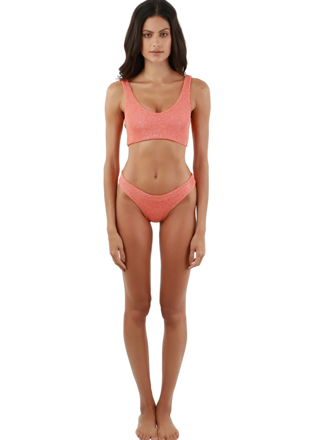 BIKINI NARANJA BRILLOSO TOP