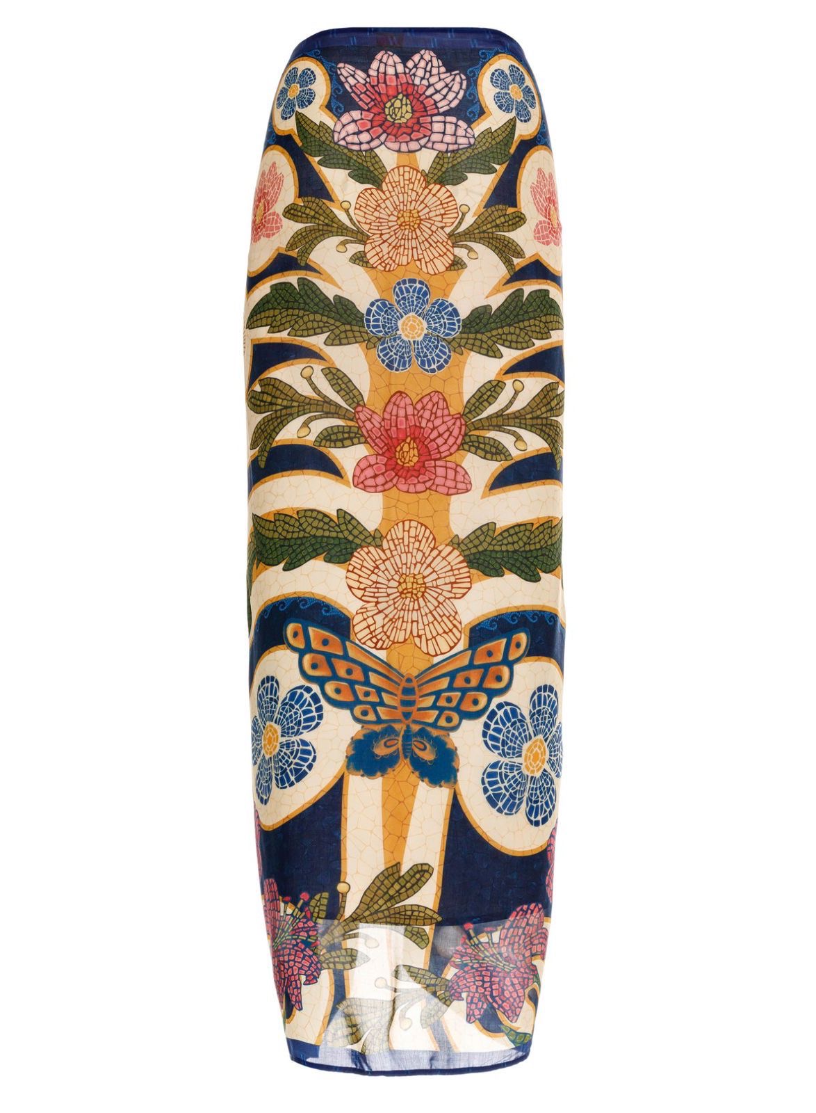 PAREO AZUL MARINO CON FLORES