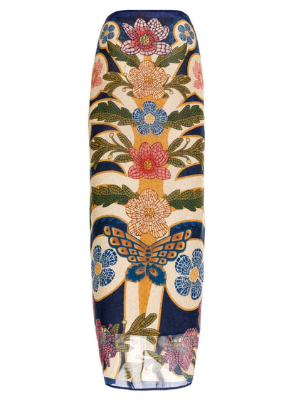 PAREO AZUL MARINO CON FLORES