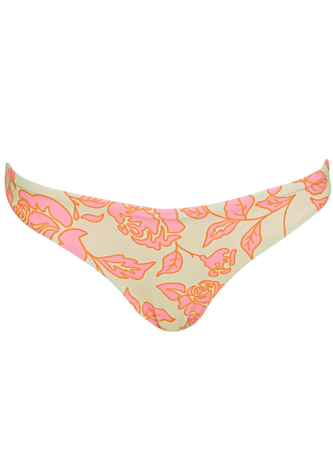 BIKINI AMARILLO CLARO CON FLORES ROSAS