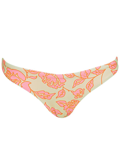 BIKINI AMARILLO CLARO CON FLORES ROSAS