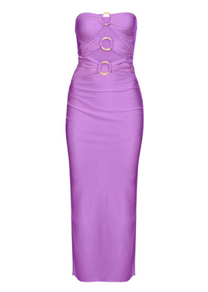 VESTIDO LILA CON ARGOLLAS