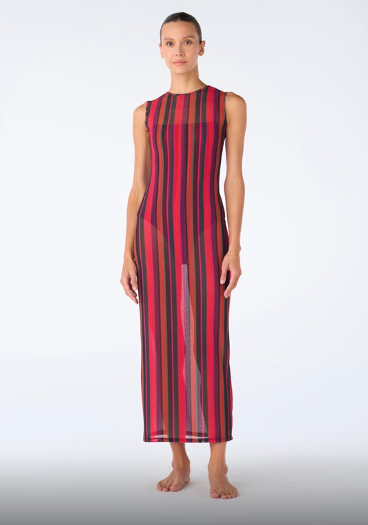 VESTIDO MESH RAYAS