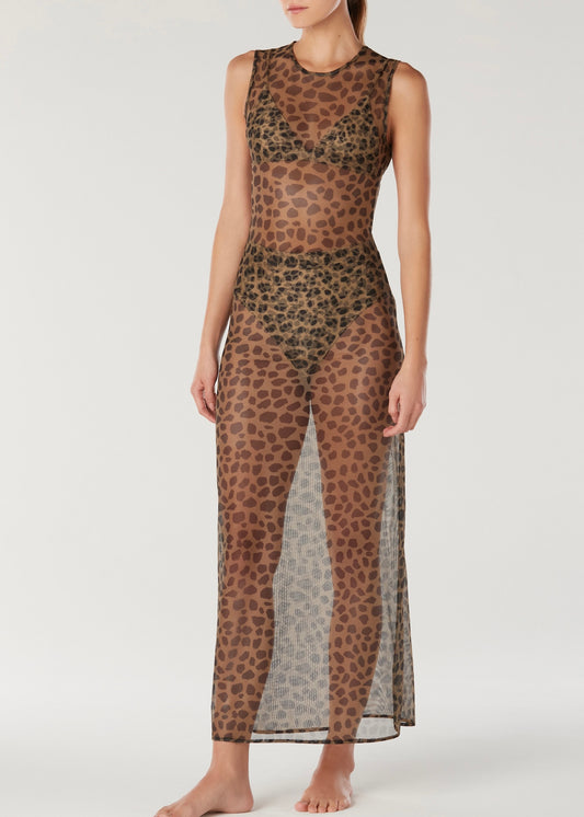 VESTIDO MESH ANIMAL PRINT