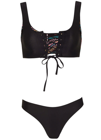 BIKINI NEGRO CON AGUJETAS REVERSIBLE