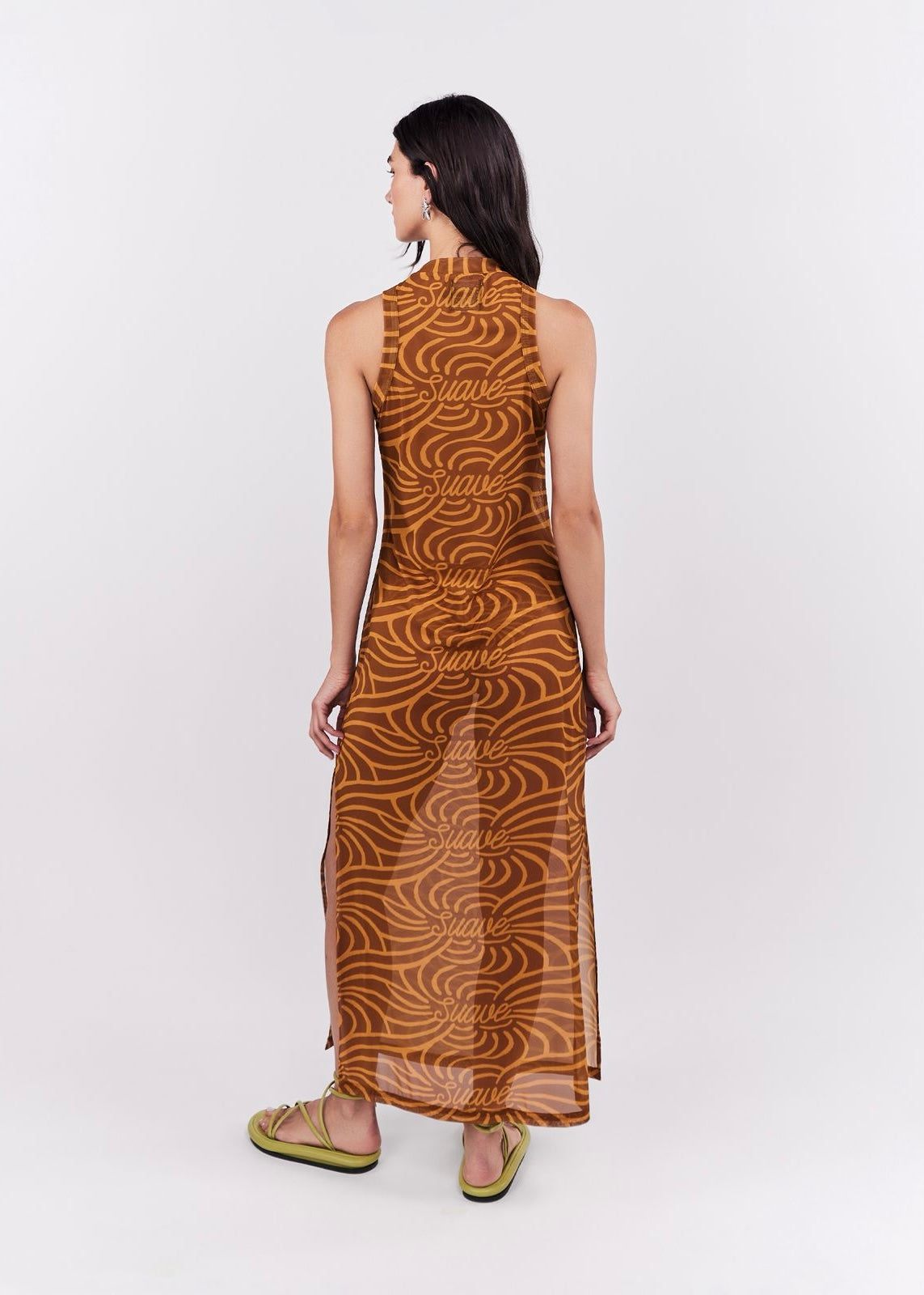 VESTIDO LARGO SUAVE OCRE