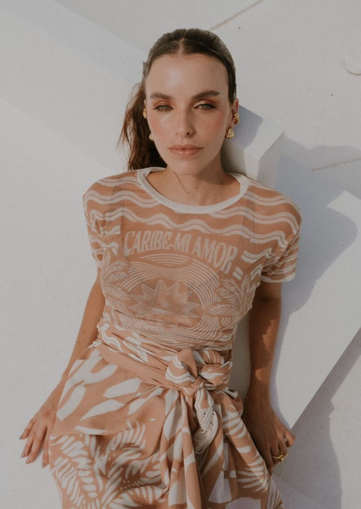 TOP MESH BEIGE