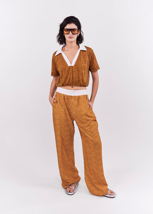 PANTALÓN ELÁSTICO SUAVE OCRE