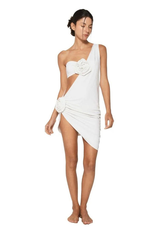 VESTIDO BLANCO BRILLOSO