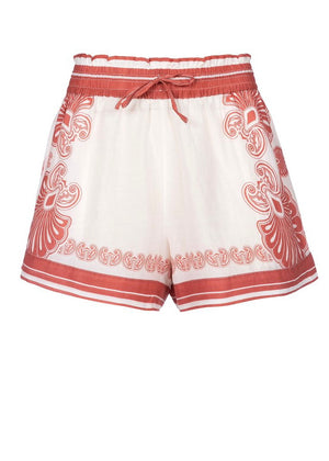 SHORT BLANCO CON ROJO
