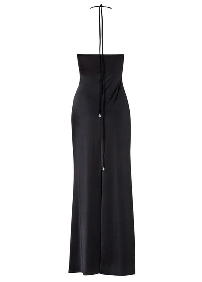 VESTIDO NEGRO LARGO ESCOTADO