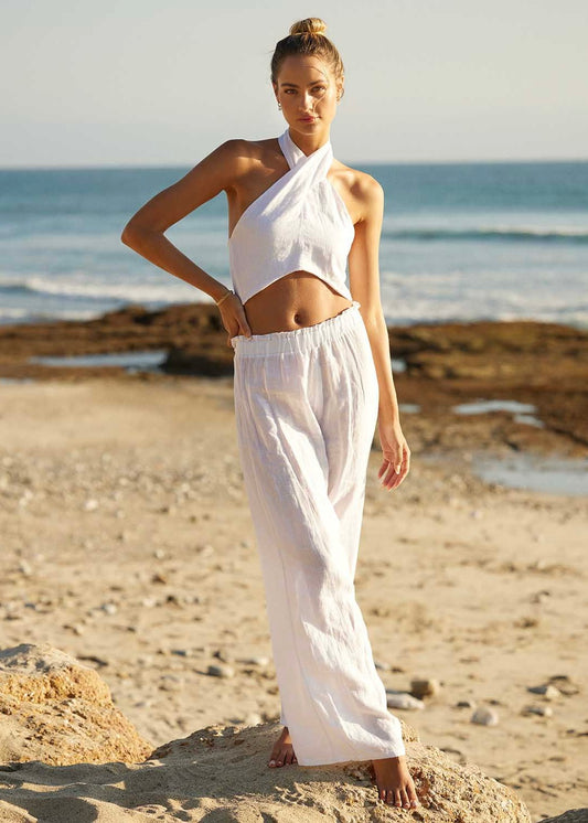 PANTALÓN DE LINO BLANCO