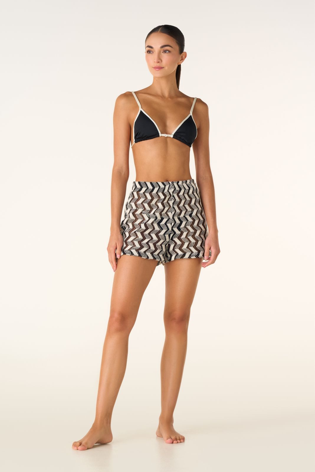 SET PONCHO CON SHORT ZIG ZAG