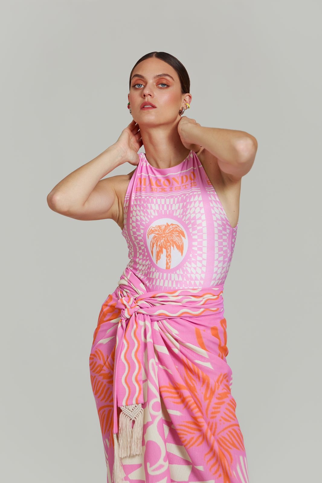 PAREO CARIBE ROSA Y NARANJA