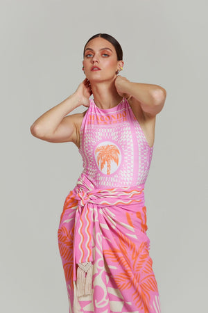 PAREO CARIBE ROSA Y NARANJA