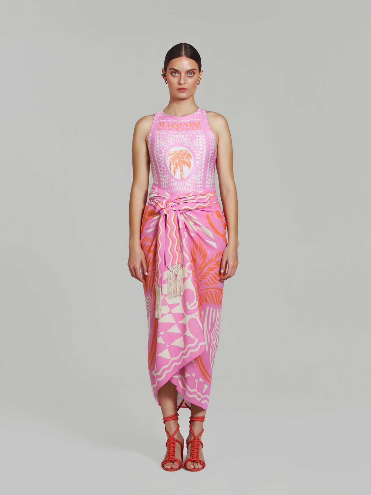 PAREO CARIBE ROSA Y NARANJA