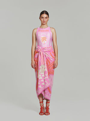 PAREO CARIBE ROSA Y NARANJA