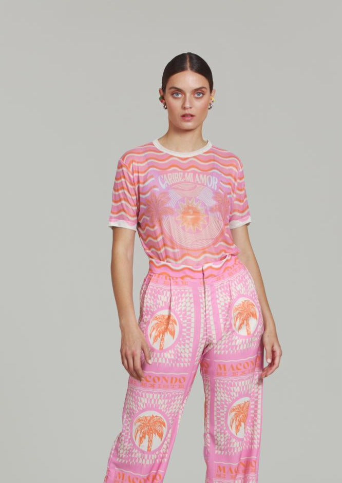 TOP MESH ROSA Y NARANJA