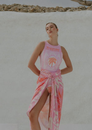 PAREO CARIBE ROSA Y NARANJA