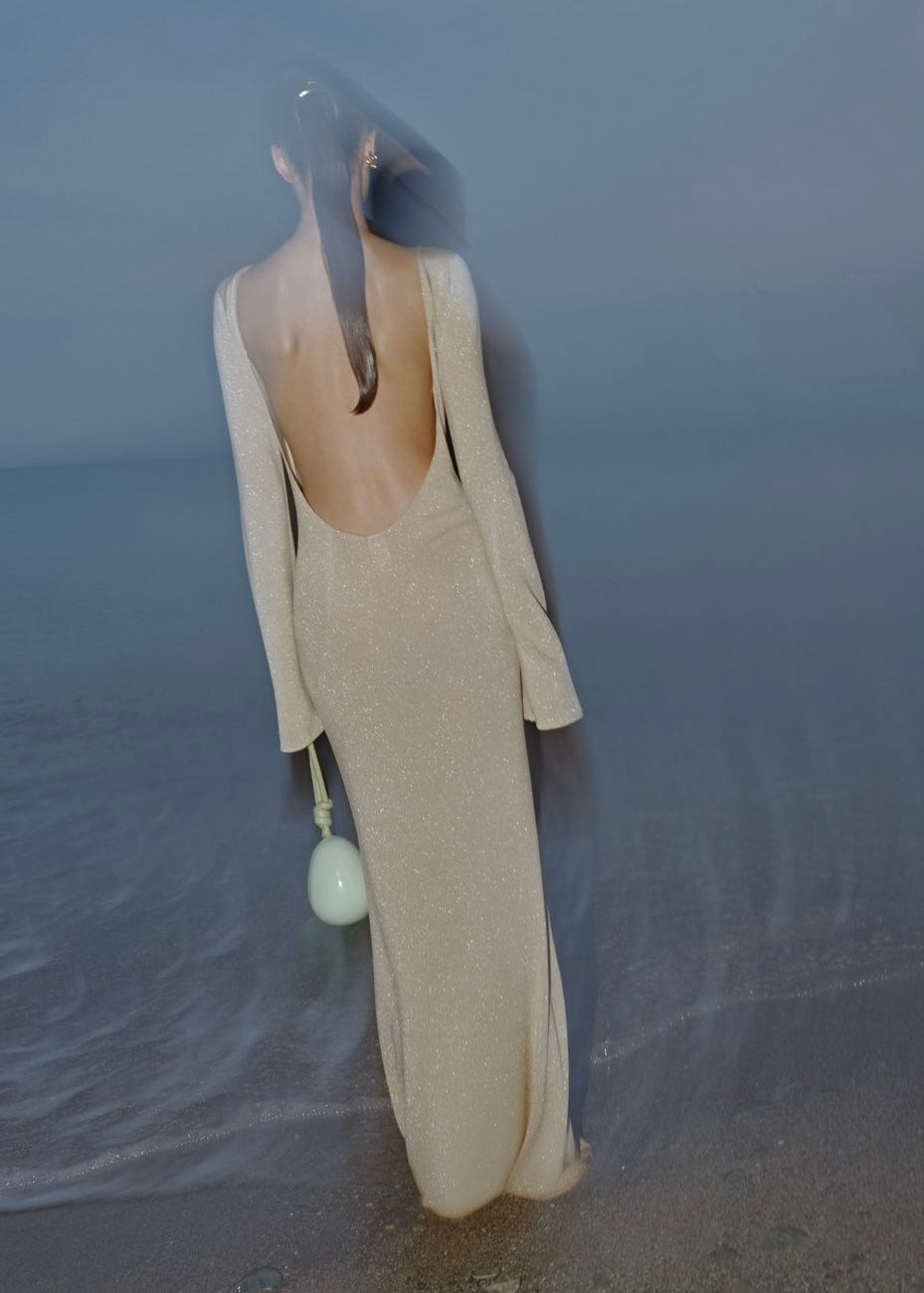 VESTIDO LARGO DORADO