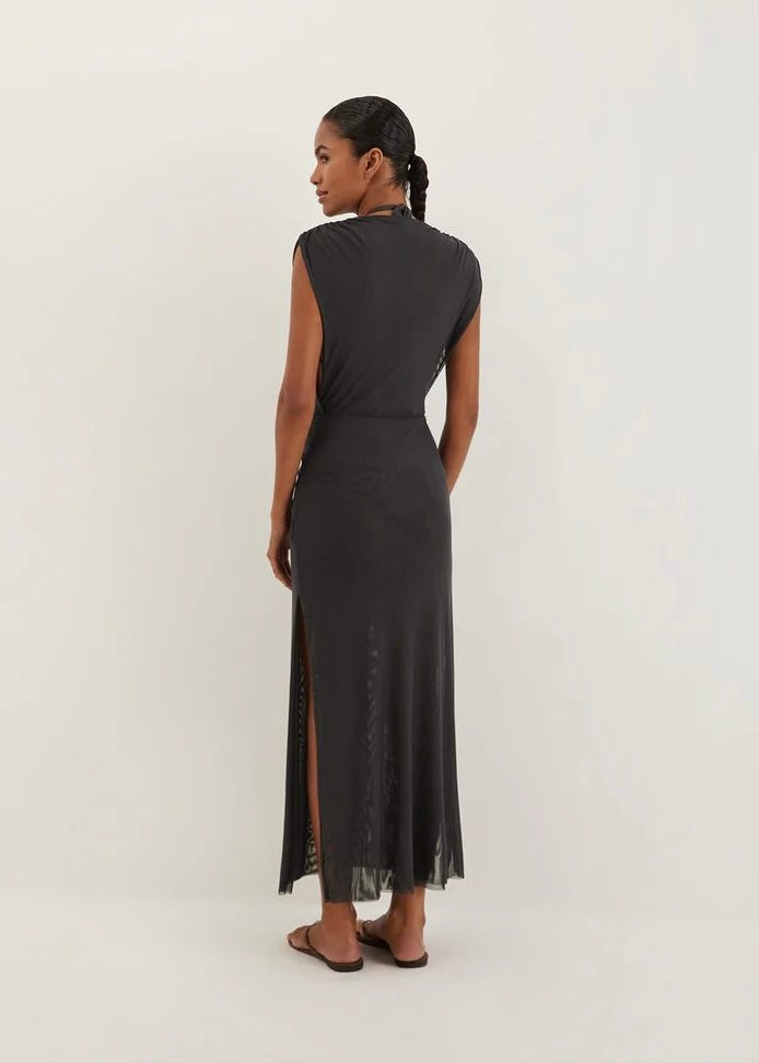 VESTIDO LARGO GRIS
