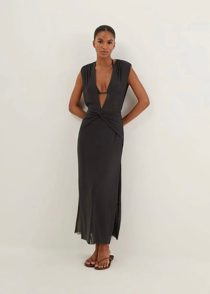 VESTIDO LARGO GRIS