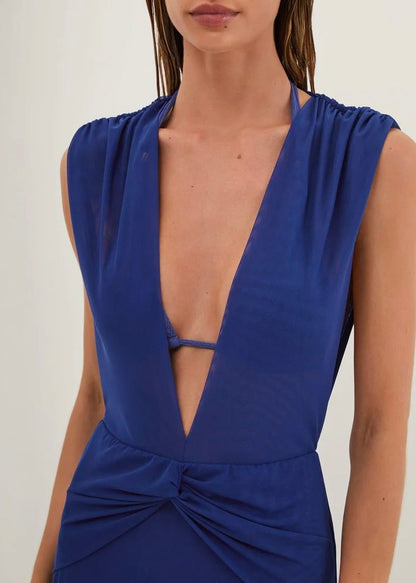 VESTIDO LARGO AZUL REY