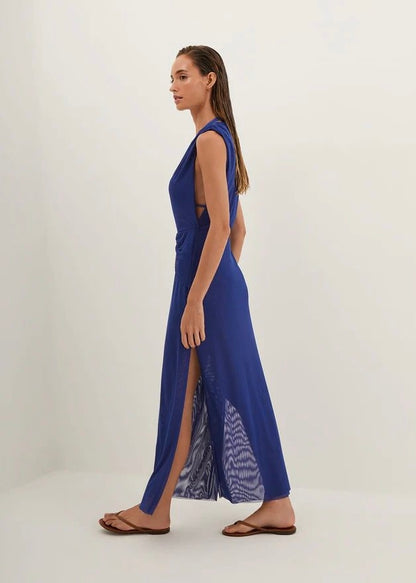 VESTIDO LARGO AZUL REY