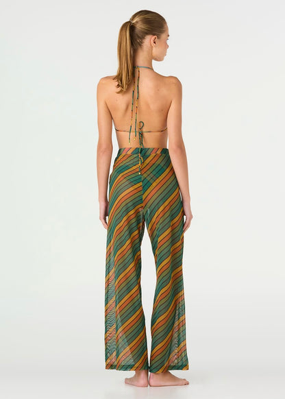 PANTALÓN RAYADO VERDE Y NARANJA