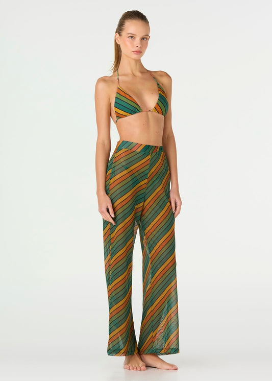 PANTALÓN RAYADO VERDE Y NARANJA