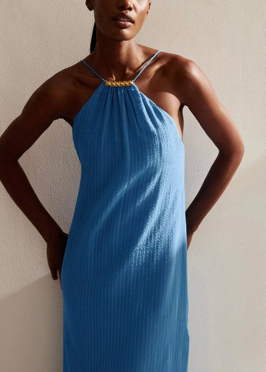 VESTIDO LARGO DETALLE CUELLO