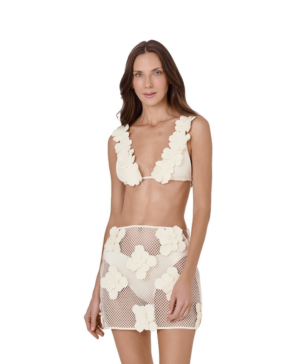 FALDA OFF WHITE CROCHET BORDADA